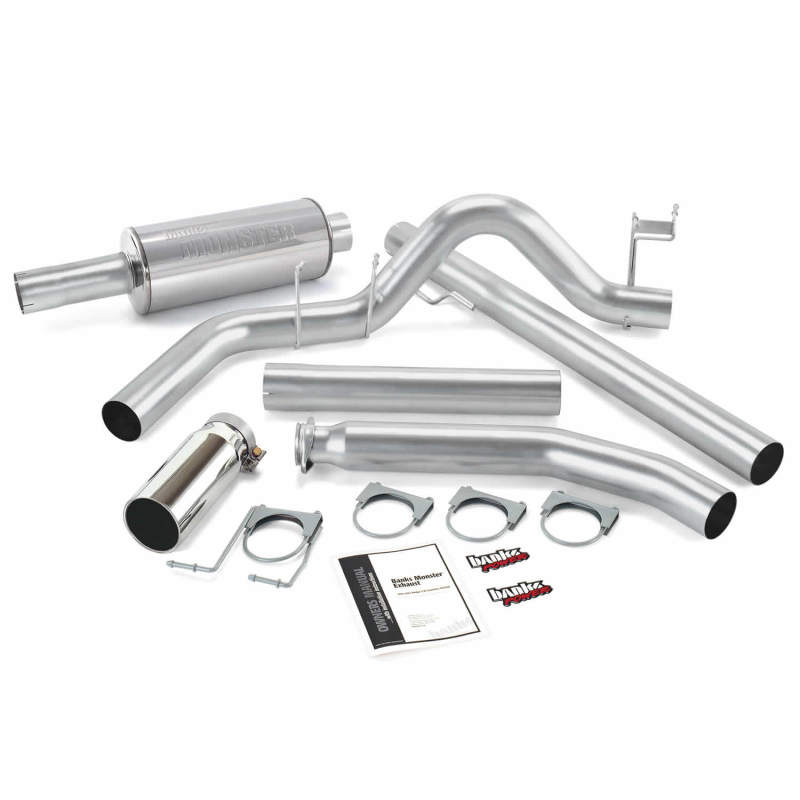 Banks Power 98-02 Dodge 5.9L Ext Cab Monster Exhaust System - SS Single Exhaust w/ Chrome Tip
