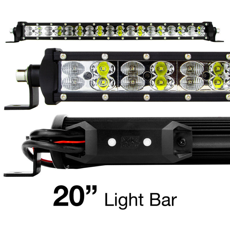 XK Glow RGBW Light Bar High Power Offroad Work/Hunting Light w/ Bluetooth Controller 20In