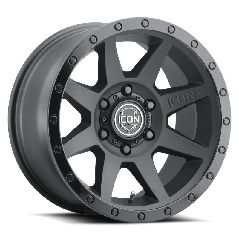 ICON Rebound 17x8.5 6x5.5 0mm Offset 4.75in BS 106.1mm Bore Double Black Wheel