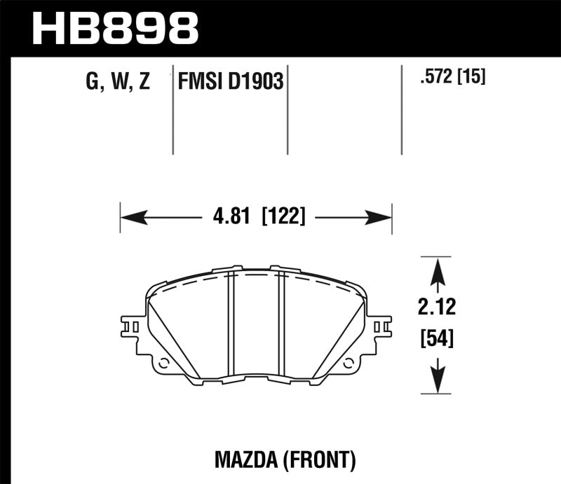 Hawk 17-19 Fiat 124 Spider DTC-60 Front Brake Pads