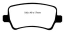 EBC 13-15 Land Rover LR2 2.0 Turbo Yellowstuff Rear Brake Pads