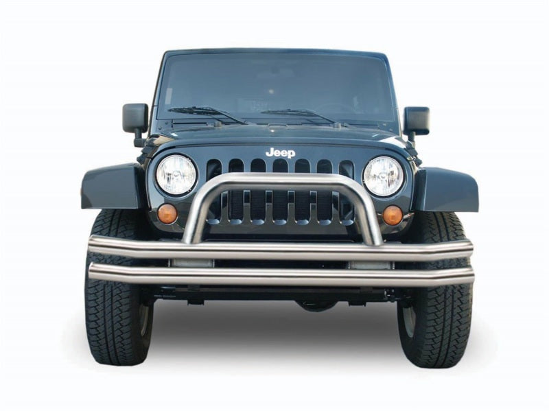 Rampage 1976-1983 Jeep CJ5 Double Tube Bumper Front - Stainless
